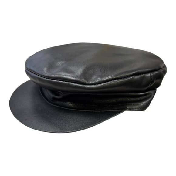 Lack Of Color Biker Cap Hat Size Medium Leather Black - Picture 4 of 7